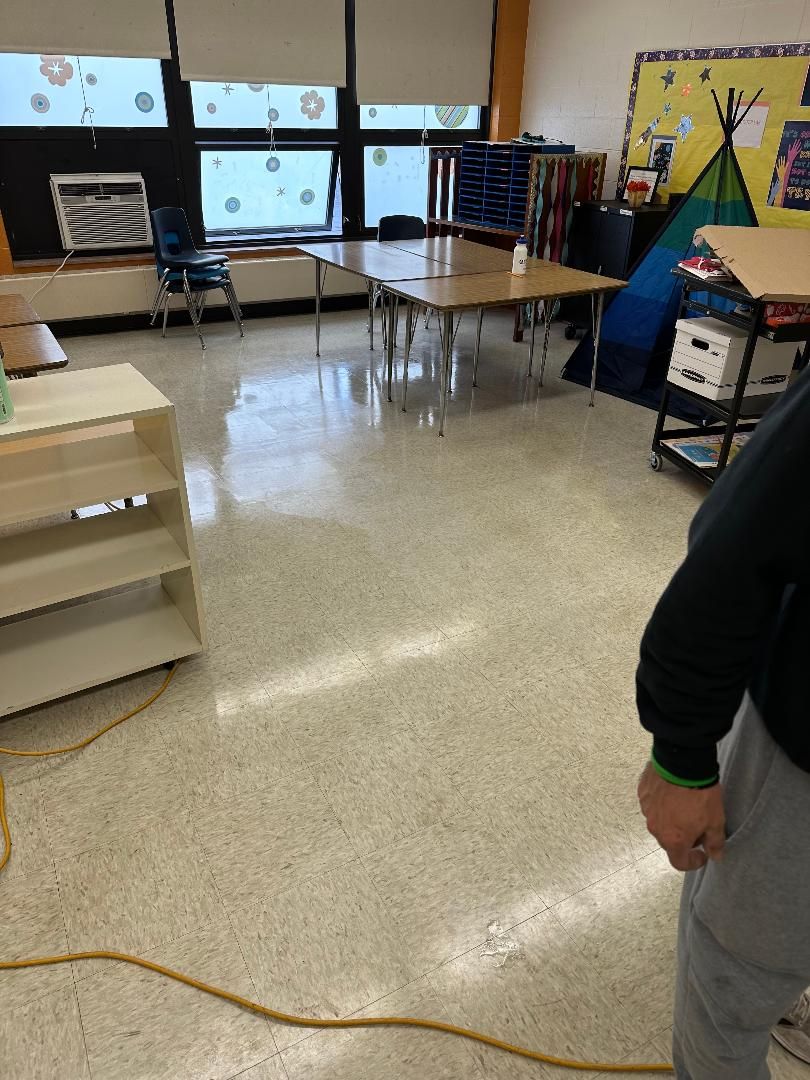 Classroom floor after cleaning